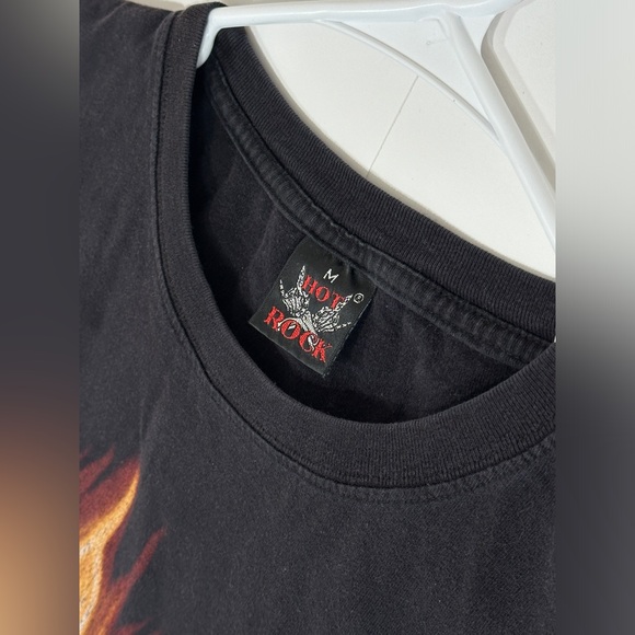 Vintage ACDC Shot Down in Flames T-Shirt Y2K Double Sided Black Band Tee Medium - Picture 7 of 10